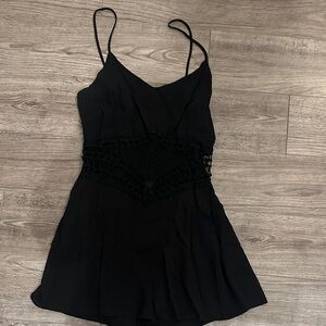 Black romper with lace middle